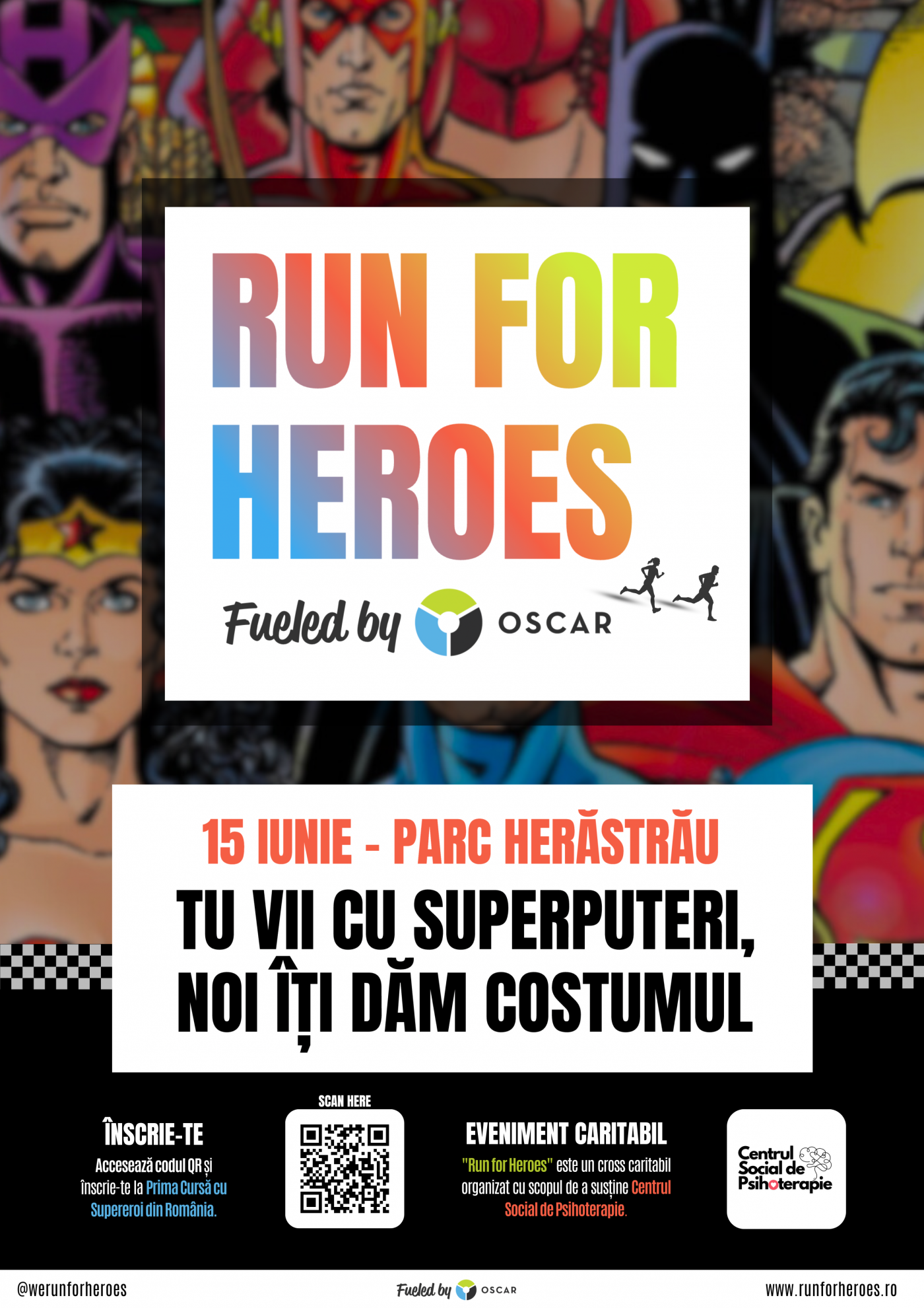 On June 15, Romanians will run at the First Charity Superhero Race in Romania, organized by OSCAR Downstream in Herastrau Park